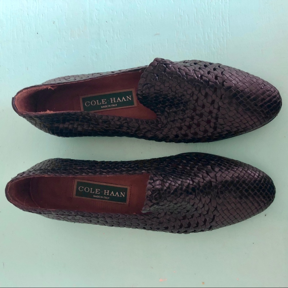 Cole Haan Vintage Black Woven Loafers
